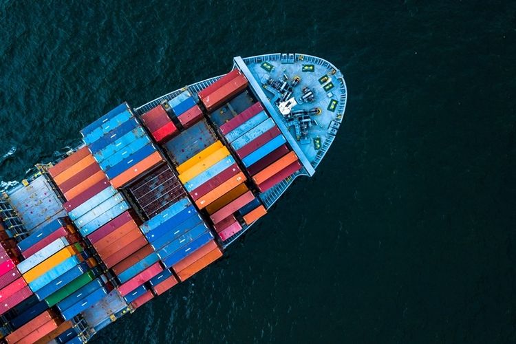 Ilustrasi kapal barang.