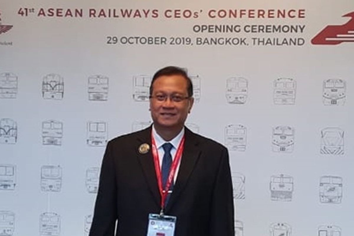 Direktur Utama PT KAI Edi Sukmoro saat menghadiri ASEAN Railways CEOs Conference ke 41 di Bangkok, Thailand, Selasa (29/10/2019)
