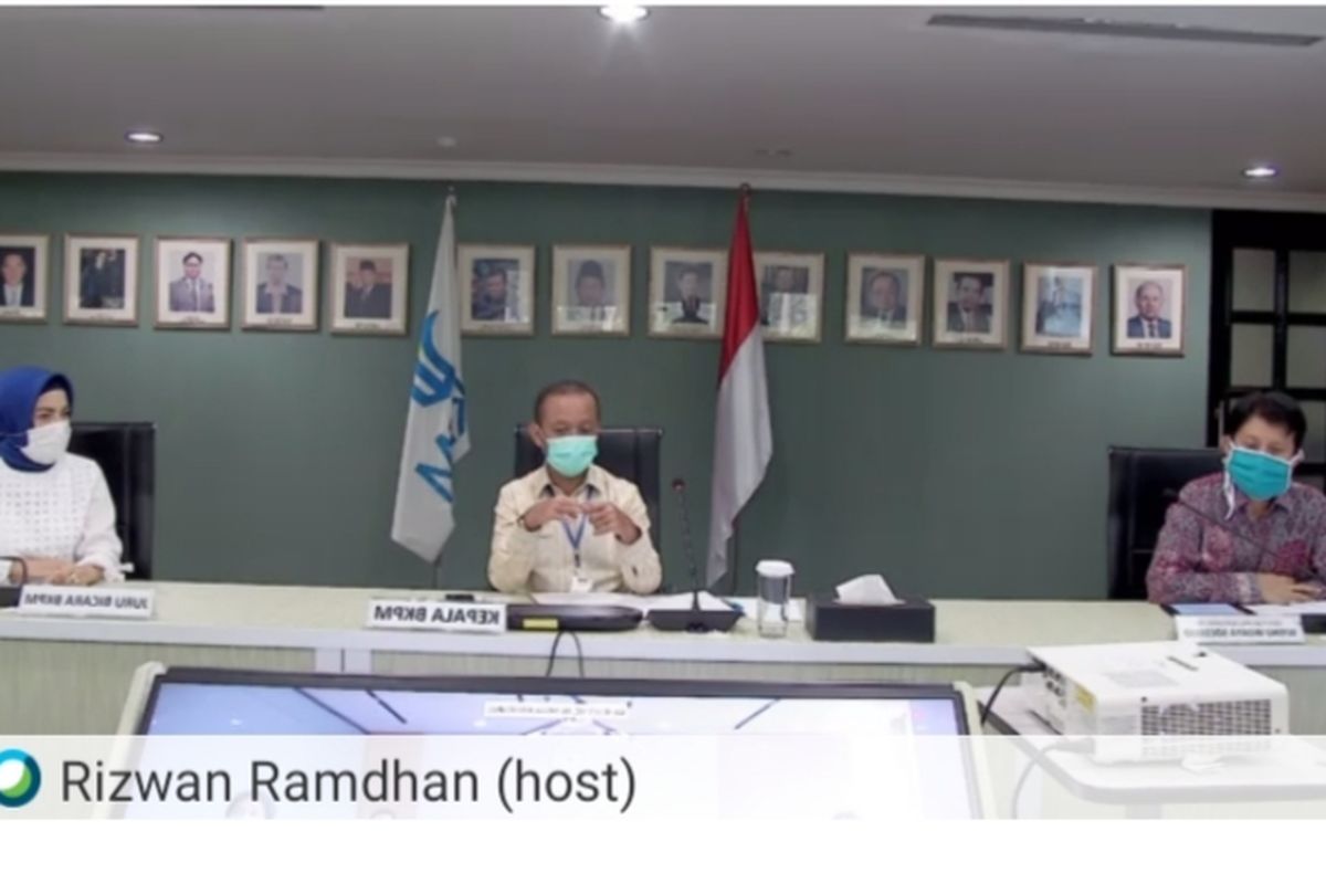 Kepala BKPM Bahlil Lahadalia saat virtual pressconference, Rabu (22/4/2020).