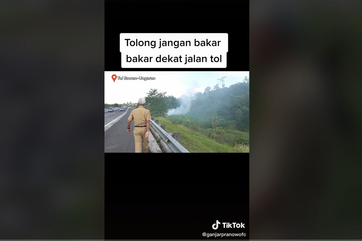 
Gubernur Jawa Tengah Ganjar Pranowo memperingatkan wargana bahwa bakar-bakaran di dekat jalan tol merupakan tindakan berbahaya.