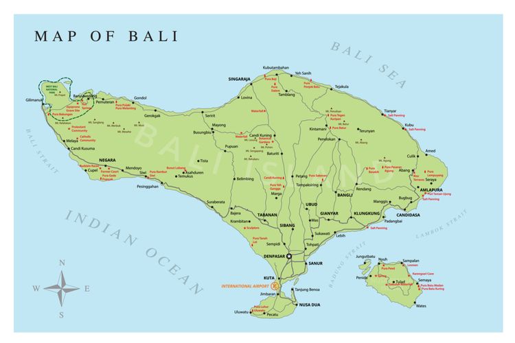 Peta Provinsi Bali.