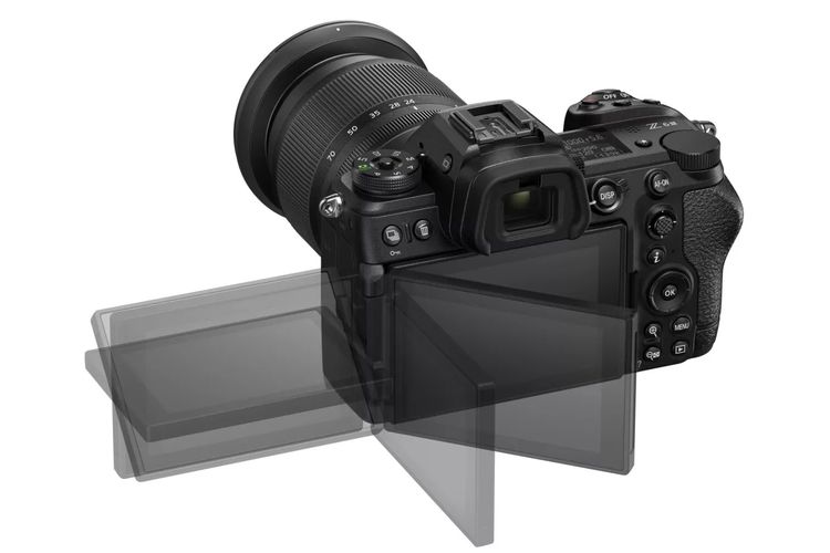 Bagian belakang Nikon Z6 III dengan touchscreen fully articulated