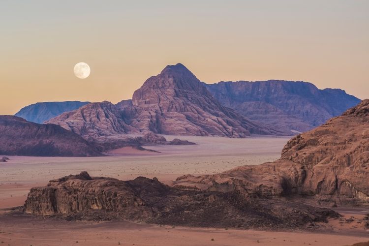 Wadi Rum di Yordan. 