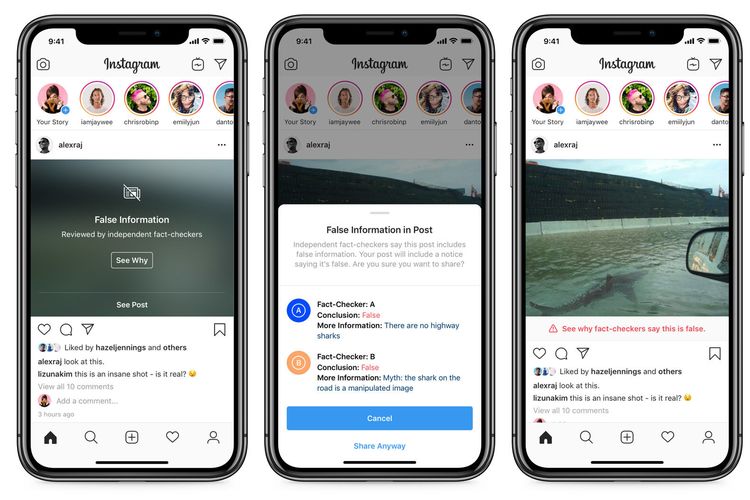 Instagram punya fitur penanda konten palsu (hoaks)