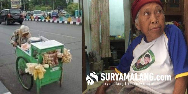 Nenek atau Mbah Hawati, korban pencurian di masjid Dinoyo Surabaya.