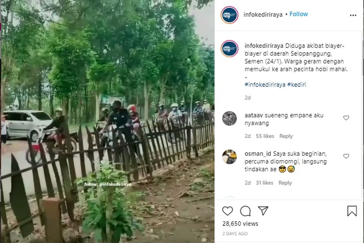 Warga marah kepada gerombolan pemotor