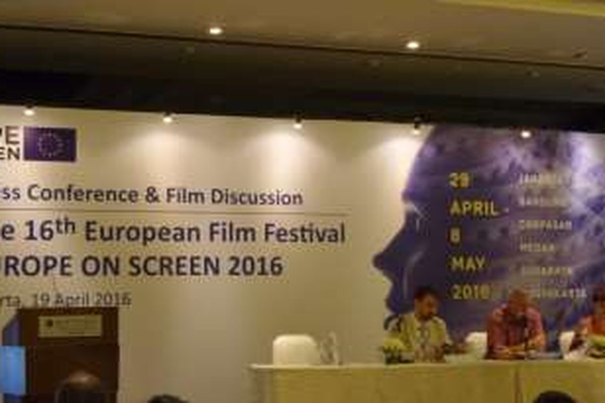 Konferensi pers Europe on Screen 2016 di Hotel Pullman, Jakarta Pusat, Selasa (19/4/2016).