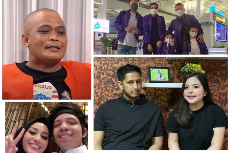 Kolase foto Sapri Pantun, Aurel Hermansyah dan Atta Halilintar, Tasya Kamila dan Randi Bachtiar, serta keluarga Anang Hermansyah