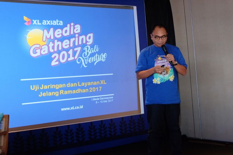  I Gede Darmayusa,  VP Service Operation Management XL Axiata di acara media gathering di Bali, Senin (8/5/2017).
