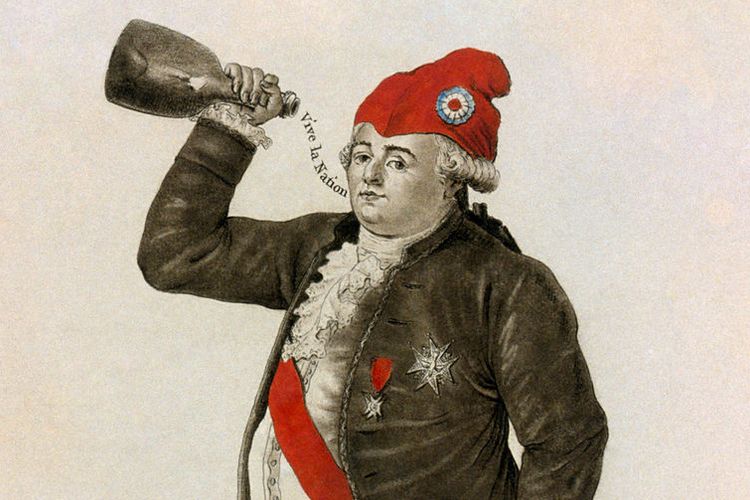 Louis XVI dari Perancis mengenakan topi frigia