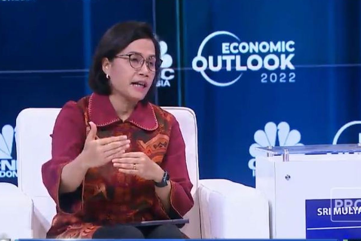 Menteri Keuangan Sri Mulyani Indrawati dalam CNBC Economic Outlook 2022, Selasa (22/3/2022).