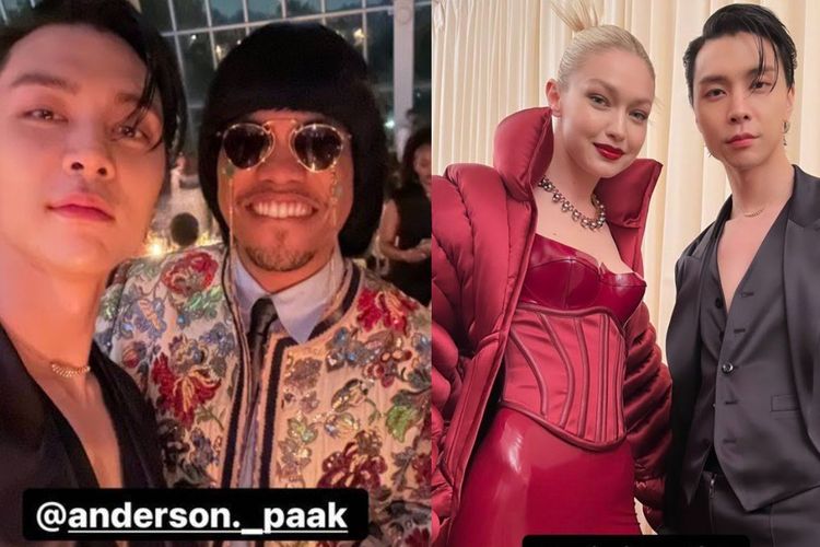 Johnny NCT foto bersama Gigi Hadid dan Anderson Paak di Met Gala 2022.