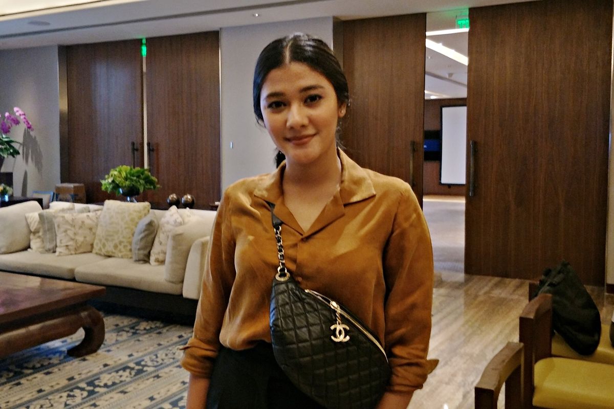 Artis peran Naysila Mirdad saat ditemui di jumpa pers varian baru Nespresso di Grand Hyatt, MH Thamrin, Jakarta Pusat, Selasa (26/11/2019).