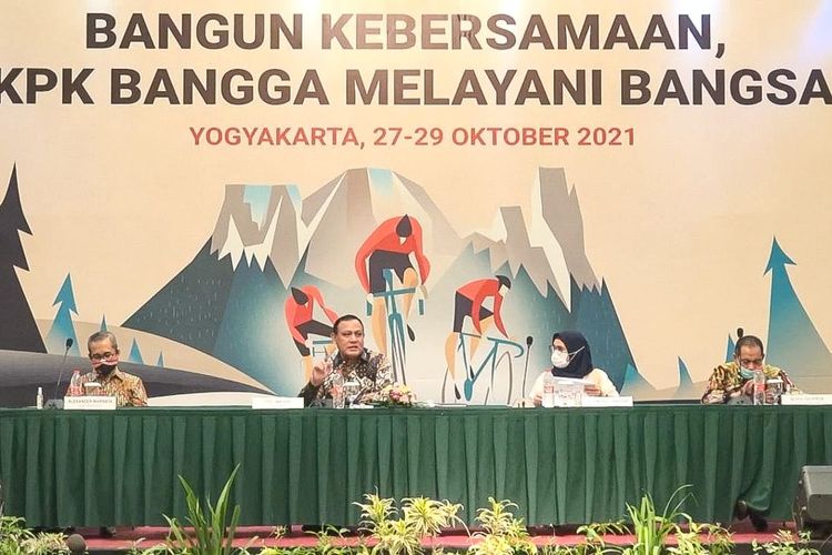 Rapat Kerja Komisi Pemberantasan Korupsi (KPK) di Hotel Sheraton Mustika Yogyakarta, Kamis (28/10/2021)