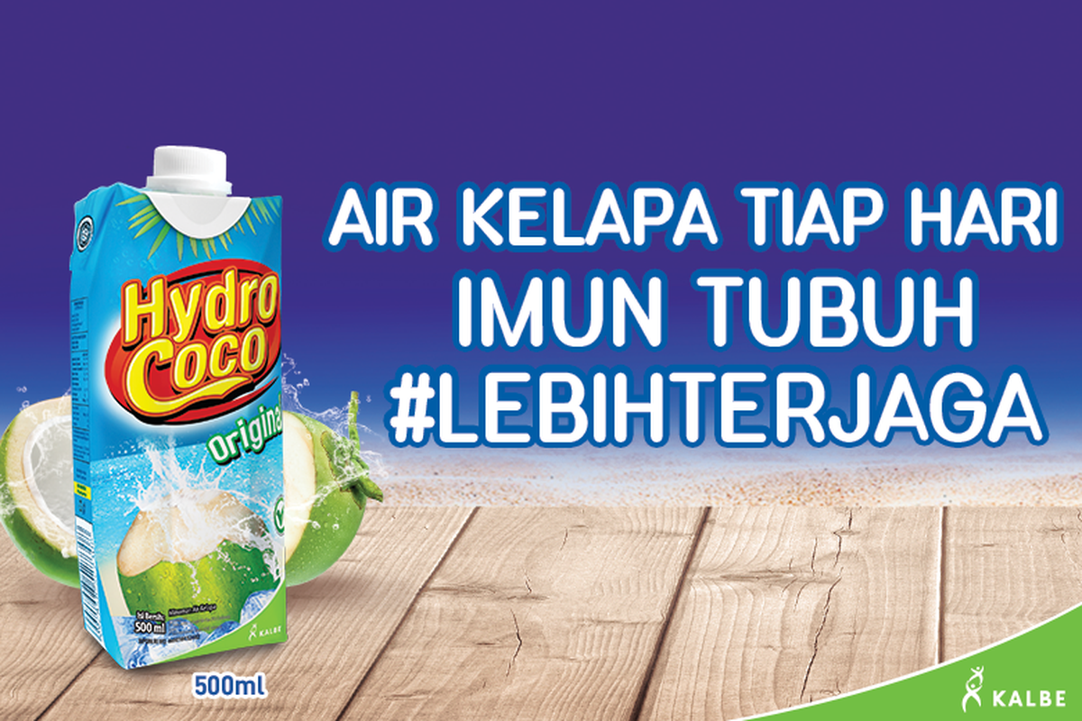 Hydro Coco terbuat dari 100 persen air kelapa asli. 