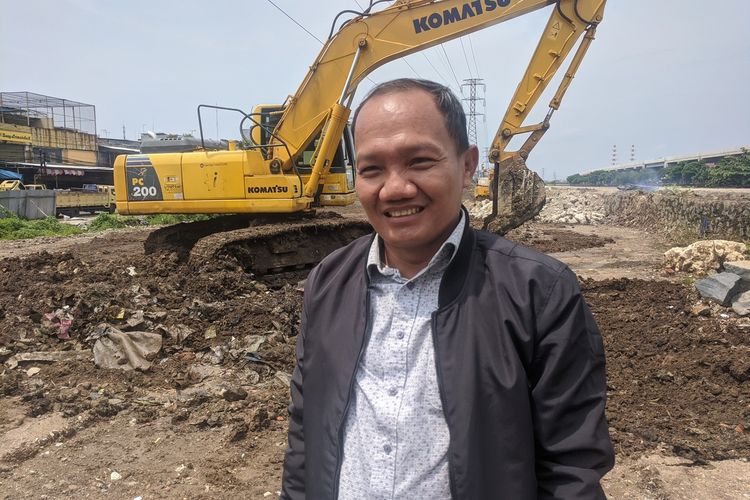 Purwanto, Ketua Asosiasi PKL Kecamatan Penjaringan di lokasi pembangunan RTH Pluit Karang Indah Timur, Rabu (5/1/2020).