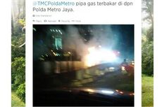 Pipa Gas di Depan Mapolda Metro Jaya Meledak