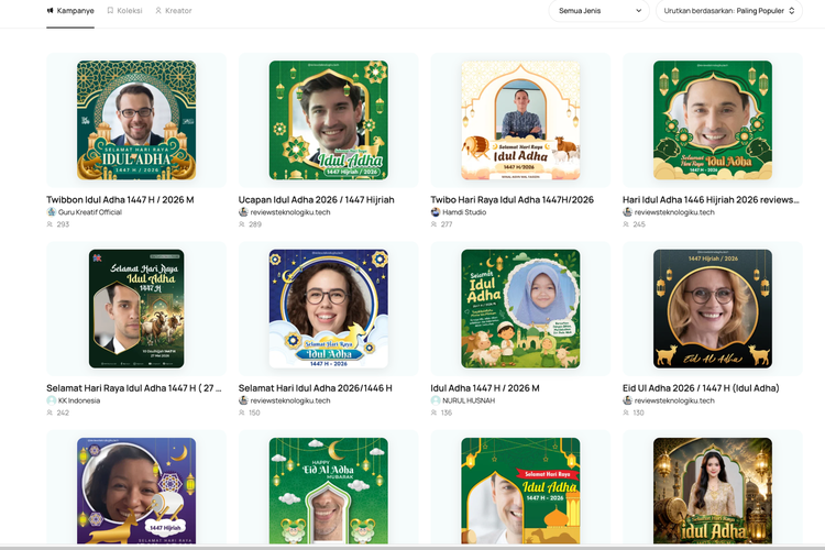 100 Link Twibbon Idul Adha 2026, Desain Keren untuk Foto Profil WA dan Stories IG 
