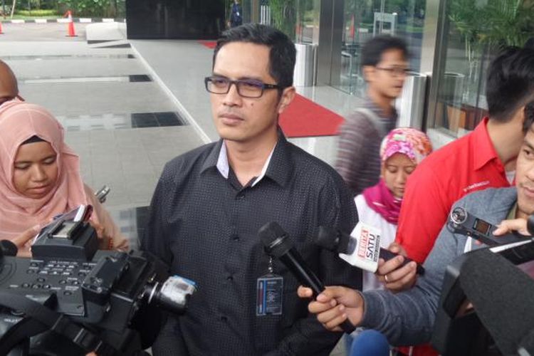 Juru Bicara KPK Febri Diansyah di Gedung KPK Jakarta, Selasa (7/3/2017).