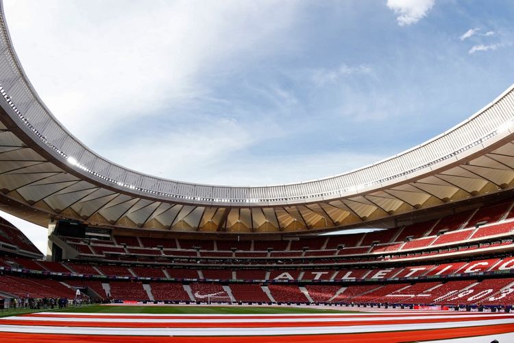 Pemandangan stadion Wanda Metropolitano jelang kickoff Atletico de Madrid vs Malaga CF dalam lanjutan Liga Spanyol pada 16 September 2017. Terkini, Wanda Metropolitano kini resmi berganti nama menjadi Civitas Metropolitano.