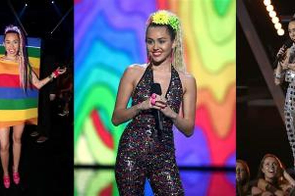 Penampilan Miley Cyrus yang terbilang mengejutkan ini berhasil mencuri perhatian para pemirsa VMA 2015.