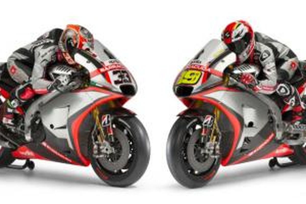 Tampang Aprilia RS-GP untuk musim 2015 dari tim Aprilia.