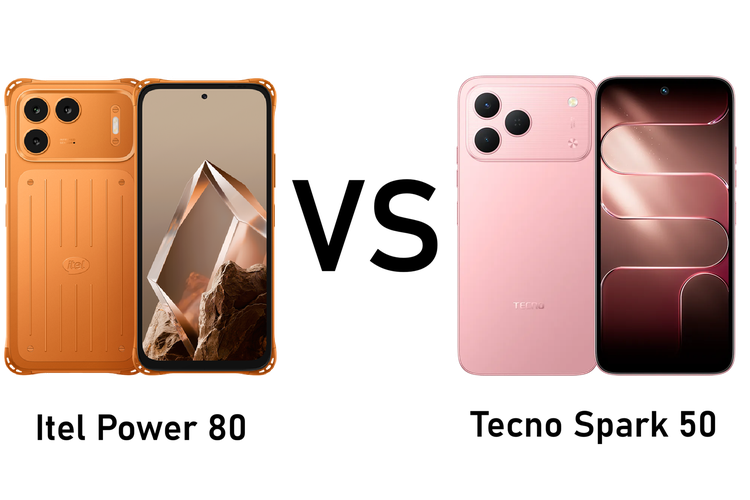 Mau Beli HP Rp 2 Jutaan Mirip iPhone 17 Pro? Cek Spesifikasi Itel Power 80 Vs Tecno Spark 50 Ini