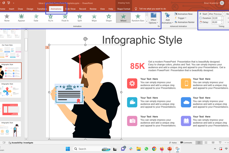 Ilustrasi cara membuat animasi pembelajaran dengan PowerPoint.