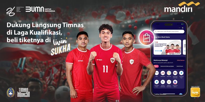 PT Bank Mandiri (Persero) Tbk secara resmi mengumumkan program penjualan tiket pertandingan Tim Nasional (Timnas) Sepak Bola Indonesia.