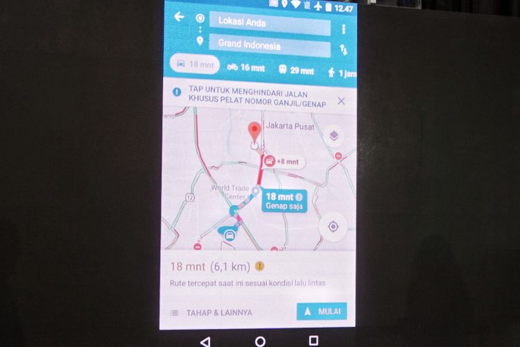 Mulai akhir Maret 2018, Google menambahkan sejumlah fitur baru untuk para pengguna aplikasi peta Maps di Jakarta, termasuk navigasi untuk menghindari jalur ganjil-genap di Jakarta.
