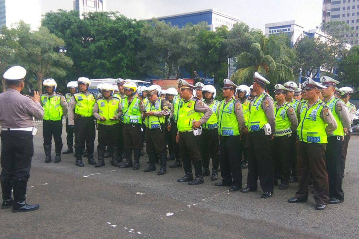 Apel Tim Urai Kemacetan Direktorat Lalu Lintas Polda Metro Jaya, Selasa (11/4/2017).