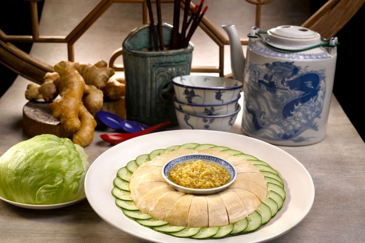 Ilustrasi ayam jahe ala restoran Chinese Food.