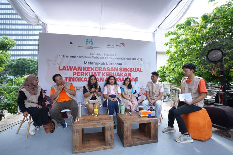 Wahana Visi Indonesia mengadakan publik bertajuk Lawan Kekerasan Seksual, Perkuat Kebijakan dan Tingkatkan Anggaran, Rabu (10/12/2025), di Jakarta. 