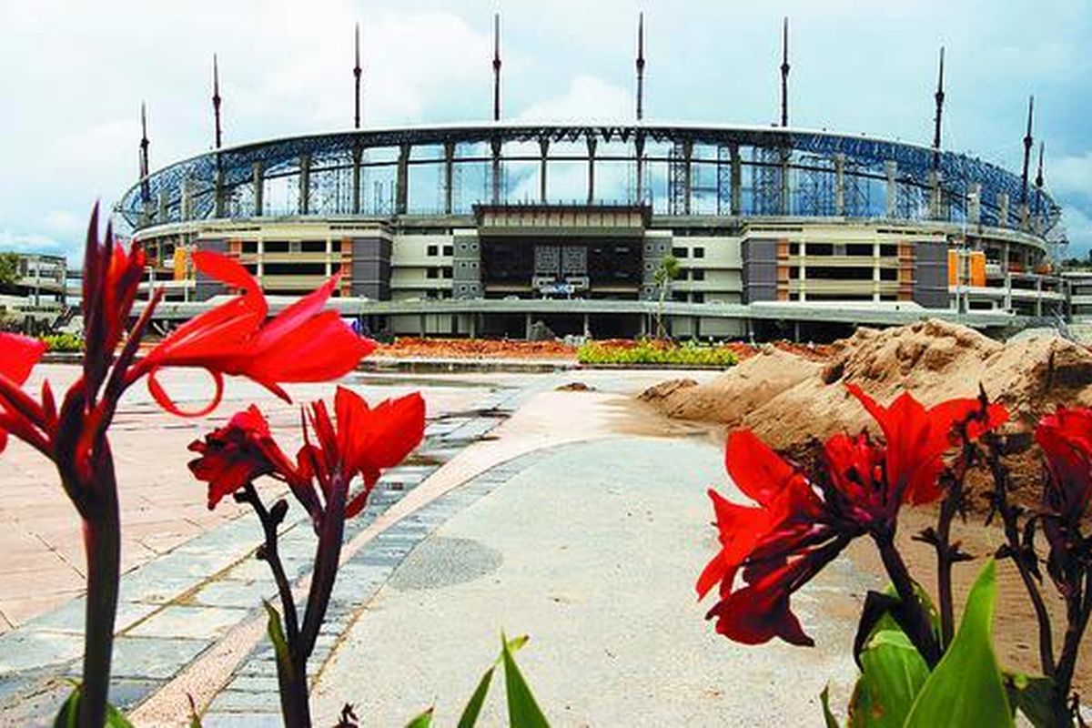 Stadion Utama Kaltim, Palaran, Samarinda, Kaltim, Selasa (15/4).