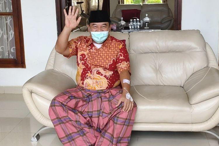 Bupati Ogan Ilir HM Ilyas Panji Alam langsung menyampaikan kepada wartawan soal kondisijya yang positif terjangkit virus Covid 19