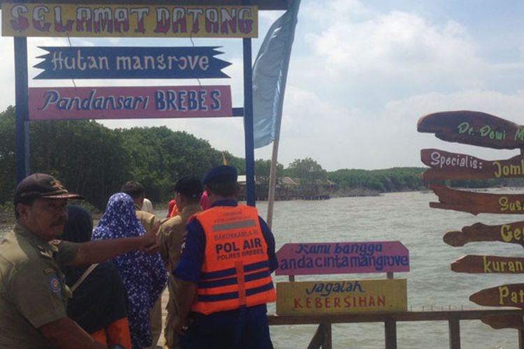 Wisata susur mangrove di Desa Kaliwingi, Kecamatan Brebes, Kabupaten Brebes, Jawa Tengah.