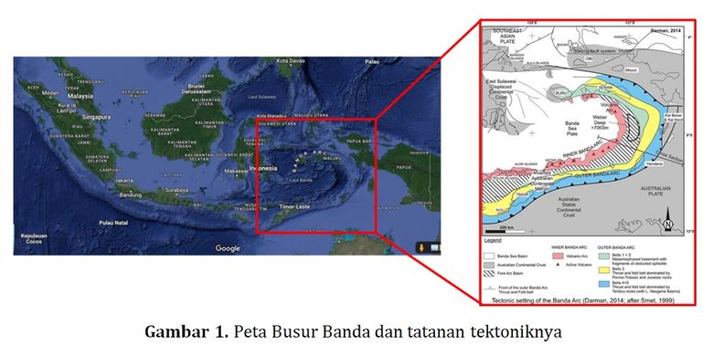 Peta Busur Banda dan tatanan tektoniknya