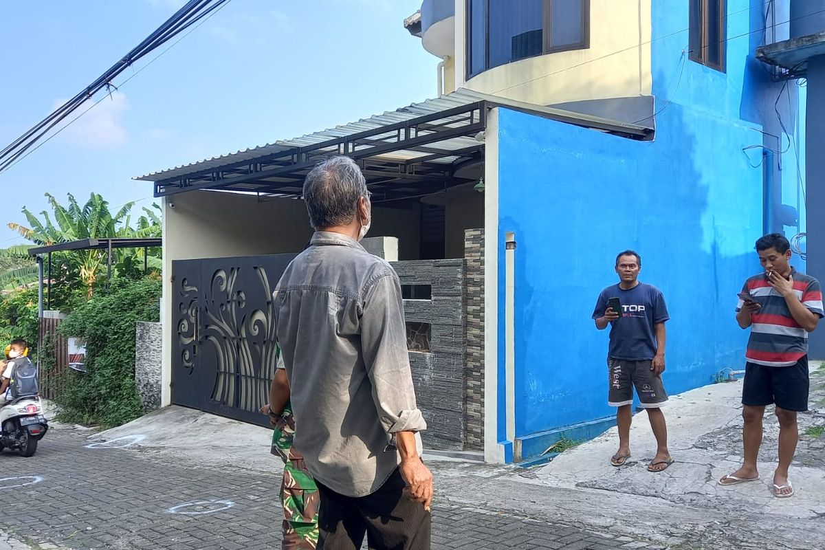 Lokasi kejadian penembakan di Kelurahan Padangsari, Kecamatan Tembalang, Kota Semarang, Jawa Tengah. Senin (18/7/2022)