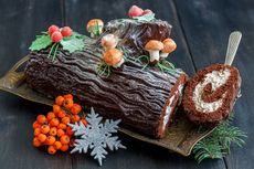 Resep Kue Natal Yule Log, Kue Cokelat Bentuk Mirip Batang Kayu