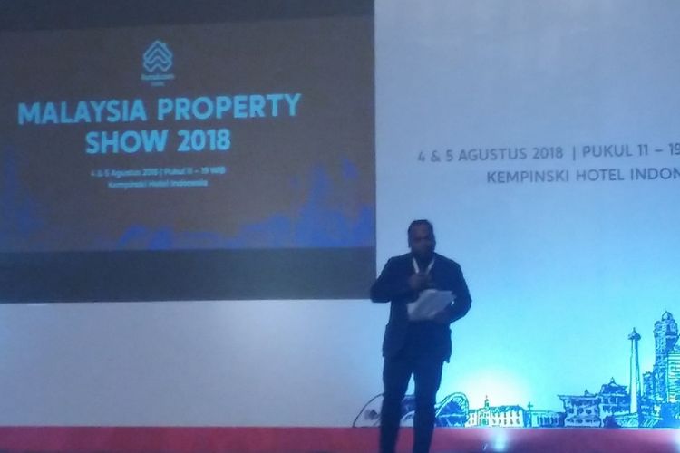 Country Manager PropertyGuru Malaysia Sheldon Fernandez saat pembukaan Malaysia Property Show 2018, Sabtu (4/8/2018) di Hotel Kempinski, Jakarta.