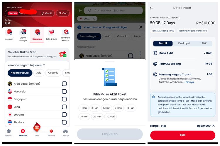 Cara mengaktifkan paket Internet RoaMAX Telkomsel.