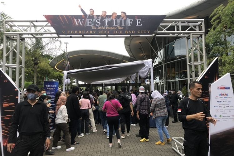 Kondisi konser Westlife di ICE BSD, Tangerang Selatan, Kamis (9/2/2023).