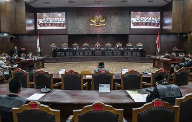 Ilustrasi sidang di Mahkamah Konstitusi (MK). 