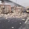 Truk Pengangkut Hebel Kecelakaan Tunggal di Tol, Polisi Pastikan Tak Ada Korban