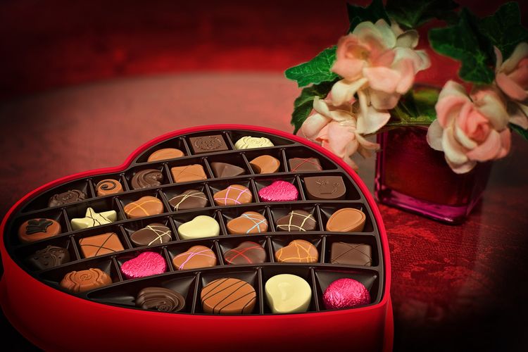 Ilustrasi cokelat valentine