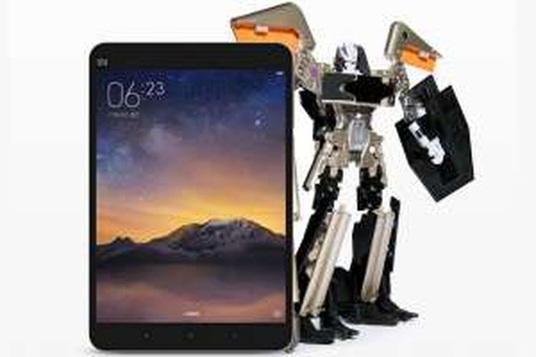 Mainan tablet Mi Pad 2 yang bisa berubah menjadi robot Transformers