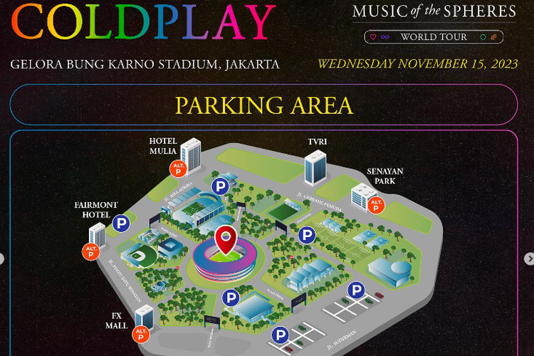 Parking area konser Coldplay