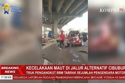 Kecelakaan Maut di Jalur Transyogi Cibubur, Truk Pertamina Seruduk Sejumlah Motor dan Mobil