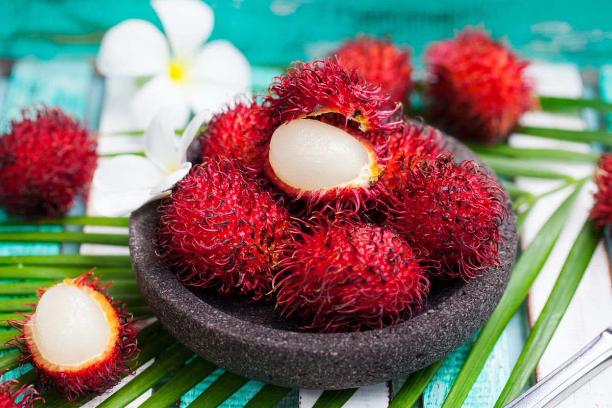 Ilustrasi buah rambutan. 