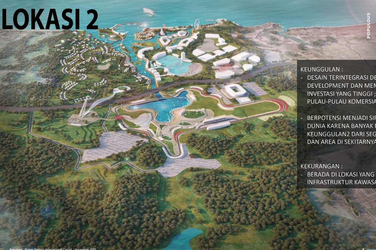 Gambaran lokasi kedua pembangunan sirkuit F1 Bintan, Kepri.